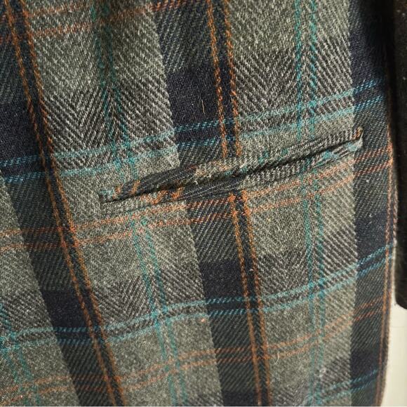 Vintage Wool Blend Sag Harbor Dark Academia Plaid Preppy Oversized Blazer Sz 16 - Picture 2 of 7